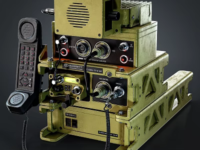 Robust Industrial Control Equipment With Panel Knobs Cable Connections And Metal Frame 3d model