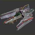 Detailed Cosmic Spaceship Design With Metallic Panels And Aerodynamic Shape For Space Exploration