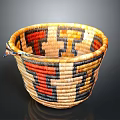 Handwoven Storage Basket With Colorful Geometric Patterns For Everyday Use