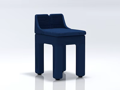 Modern Navy Blue Single Chair With Textured Backrest And Comfortable Seat Design 3d model