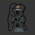 Unique Vintage Lighting Combination Blue Green Metal Hexagonal Base Coiled Wires Decorative Design