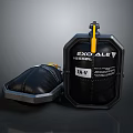 EXOALE Level EAV Label Black Storage Bag And Shoes With Yellow Accents
