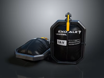 EXOALE Level EAV Label Black Storage Bag And Shoes With Yellow Accents 3d model