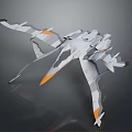 Futuristic Cosmic Spaceship Design With Aerodynamic Structure And White Gray Orange Accents