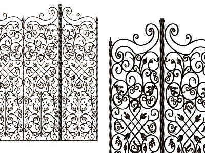 Jianou Gate Iron Railing Iron Door 3d model