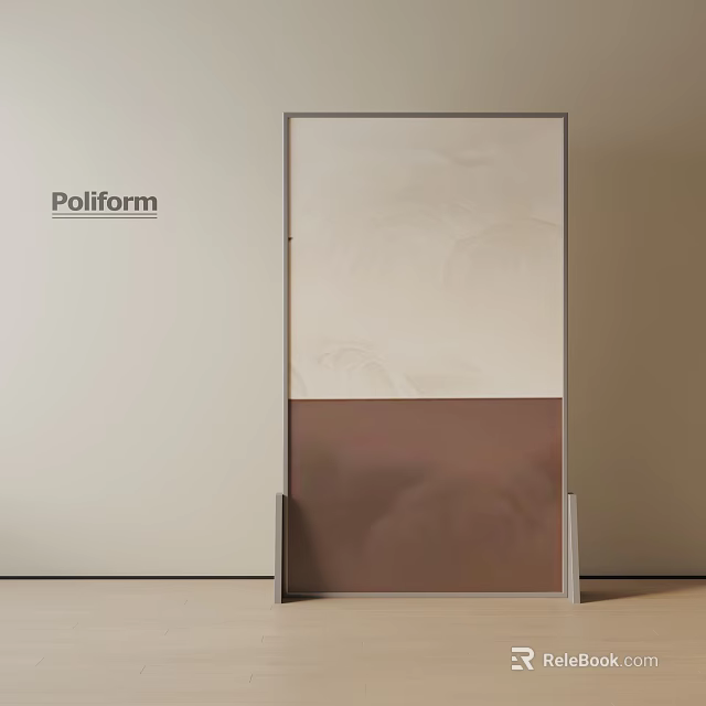 Modern Poliform Screen Partition With Light Upper And Dark Lower Two Tone Design 3d model