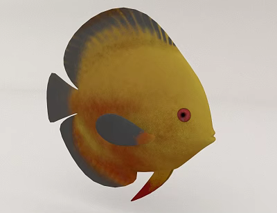 Vibrant Yellow Tropical Aquatic Fish With Black Fins And Red Eyes 3d model Vibrant Yellow Tropical Aquatic Fish With Black Fins And Red Eyes 3d model