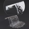Outdoor Garden Ornament Featuring Waterfall Metal Curve Design And Flowing Water Effect