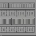 Various Metal Railing Designs with Decorative Patterns and Simple Vertical Bars 3d model