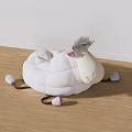 Cute Cartoon Sheep Shaped Soft White Plush Bean Bag Chair for Kids Playroom
