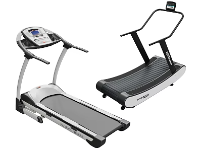 Two Different Treadmill Models With Digital Screens For Home Gym Sports Equipment 3d model