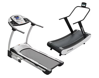Two Different Treadmill Models With Digital Screens For Home Gym Sports Equipment 3d model