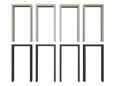 Modern Frame Components In White And Black Colors For Interior Decoration Use 3d model