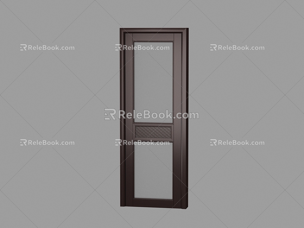 Light Luxury Solid Wooden Door 3d model