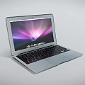 Sleek Silver Laptop With Black Keyboard And Colorful Gradient Screen 3d model