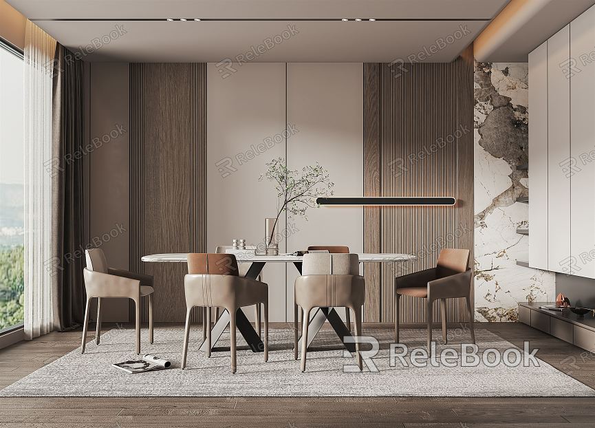 Modern Restaurant Dining Table and Chair model