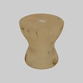 Solid Wood Shoe Stool With Natural Grain And Unique Curved Design 3d model