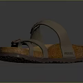 Birkenstock Sandals With Double Leather Straps Cork Sole And Buckle Design