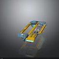 Detailed Space Aerospace Launch Platform Model with Blue Yellow Structural Design 3d model