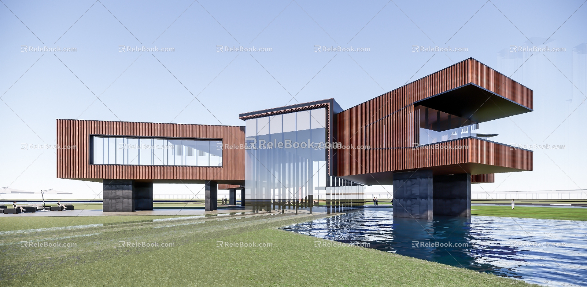 Modern Sales Department Building Simple Sales Department Club Commercial 3d model