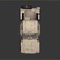 Armored Military Vehicle in Desert Sand Color With Multiple Antennas Heavy Duty Wheels and Roof Mounted Gear
