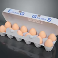 Egg Dog Themed Open Egg Carton with Dozen Fresh Brown Eggs Inside 3d model