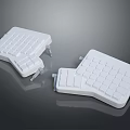White Split Computer Keyboard Accessories With Grid Design For Ergonomic PC Use