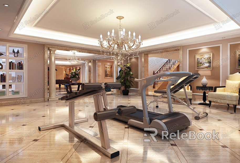 Jianou Gym Restaurant Fitness Area model