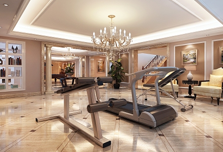 Jianou Gym Restaurant Fitness Area 3d model