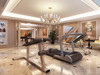 Jianou Gym Restaurant Fitness Area 3d model