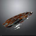 Futuristic Red And White Spacecraft Model For Advanced Cosmic Exploration Missions