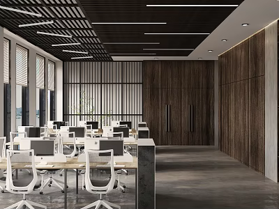 modern public office area office area 3d model