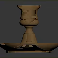 Brass Candle Holder For Home Decor With Round Base And Elegant Stem Design