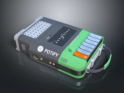 Portable Electronic Device With Gray Green Design Buttons And Connection Ports 3d model