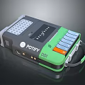 Portable Electronic Device With Gray Green Design Buttons And Connection Ports