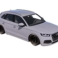 Audi Silver SUV With Modern Design And Black Rims Front View
