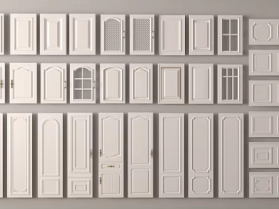 Variety Of White Wardrobe Door Styles 3d model