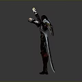 Futuristic Character In Tech Inspired Outfit With Glowing Weapons And Dynamic Stance