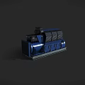 Blue Industrial Diesel Generator Equipment With Control Panel And Cooling System