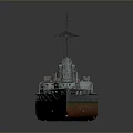 Vintage Battleship 3D Model Design With Detailed Structure And Deck Features