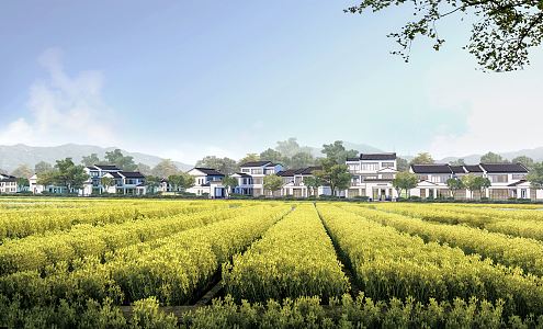 New Chinese Style Folk House Rural Folk House Homestay Building Residential House Beautiful Countryside Building Courtyard Building Villa Building 3d model