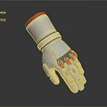 Futuristic Mechanical Glove Design With Silver Body And Pink Finger Accents