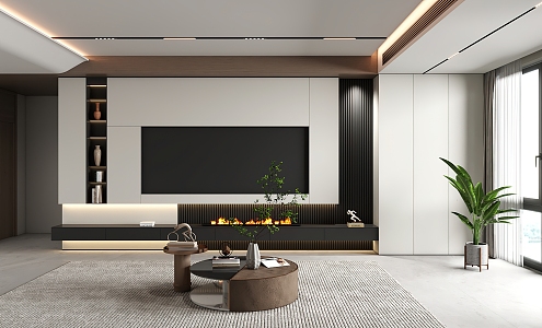 Modern TV background wall Living room TV wall background wall 3d model