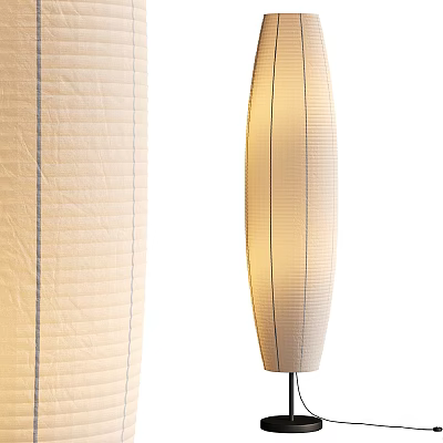 Minimalist Floor Lamp With Paper Shade And Soft Lighting For Modern Home Decor 3d model