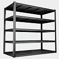 Black Metal Shelving Unit With Multi Tier Open Design For Storage 3d model