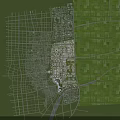 Aerial Planning of Urban City Layout With Green Spaces And River