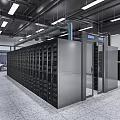 Modern Data Center Interior With Organized Server Racks And Bright Lighting 3d model