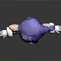 Cartoon Elf Character With Purple Outfit Hat Large Ears And White Gloves