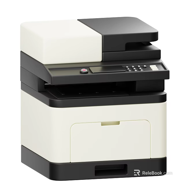 Smart Multifunctional Machine With Printer Scanner Copier And Control Panel 3d model 