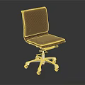 Modern Office Chair With Brown Leather Upholstery And White Base